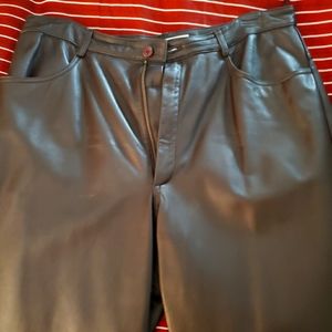 Saks Brown Leather Pants